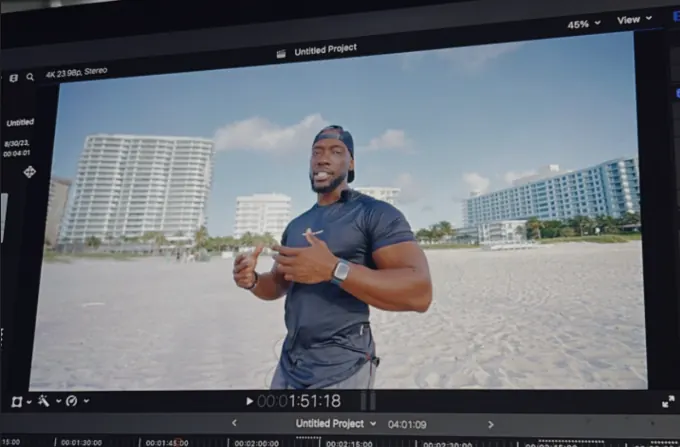 Ronald Wayne on set in Miami, filmed on a professional cinema camera